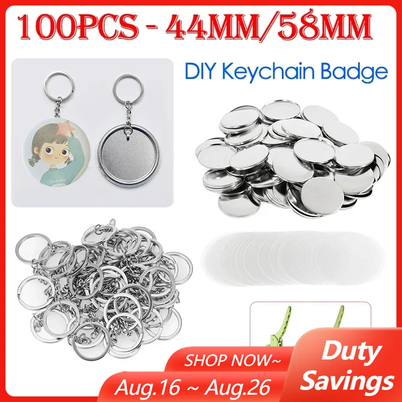 Button Badge Blank - 100PCS 44mm 58mm Keychains Badge Making