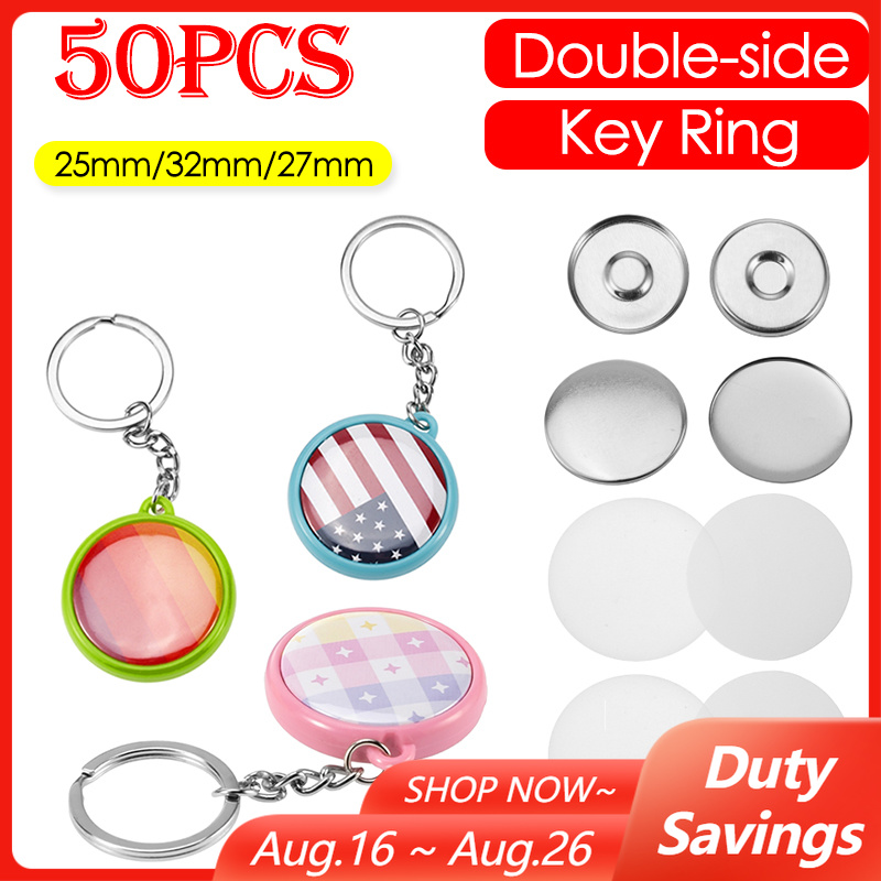 Button Badge Blank - 50pcs/Set 25mm 32mm 37mm Double-side Keychain