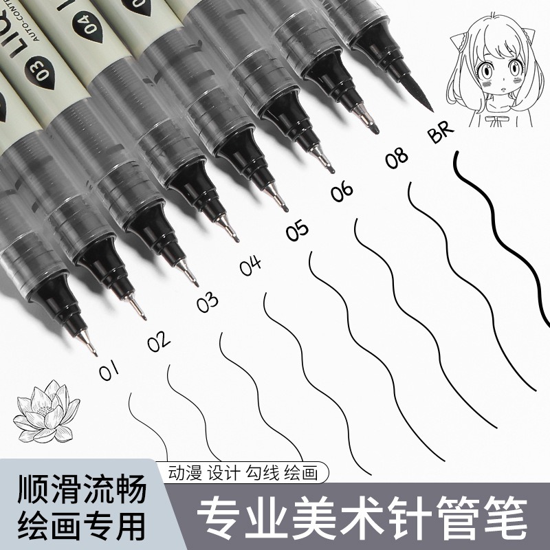 12 Tibs Black Pen Fine Line Sk - Copic Marker Sketch 评论和价格