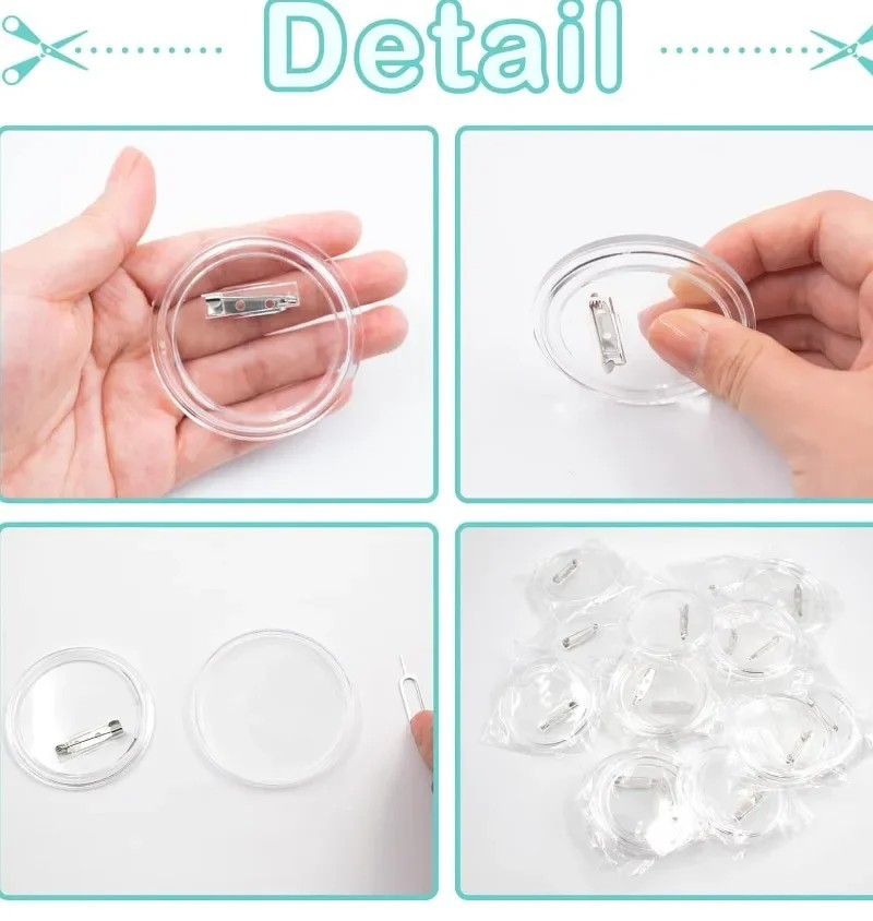 30pcs acrylic blank badge pin  - Button Badge Blank 评论和价格