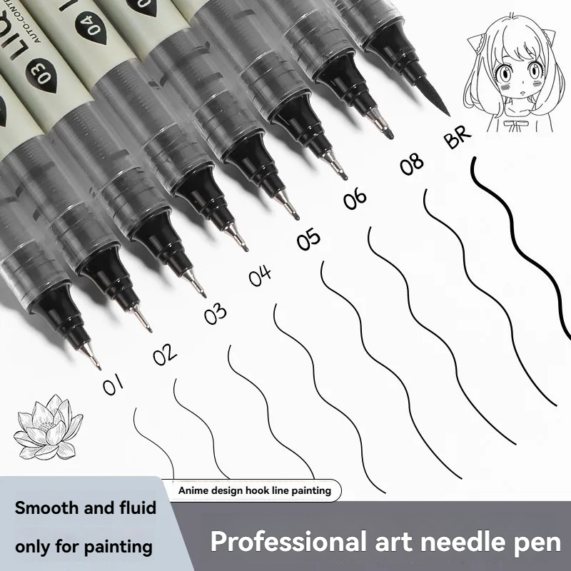 12 Pack Black Fineliner Drawin - Copic Marker Sketch 评论和价格