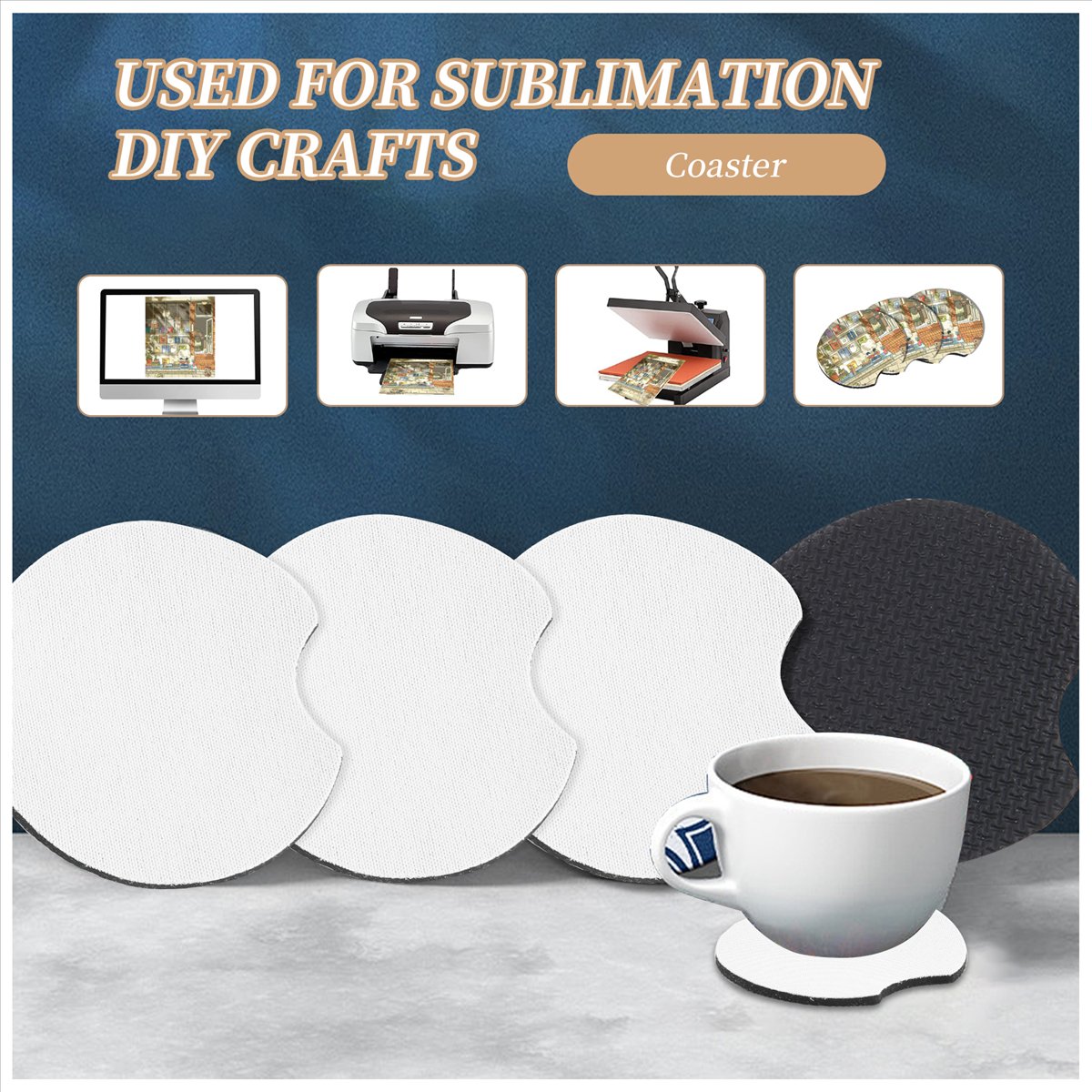 AA83 100 Pcs of Sublimation Bl - Coaster Sublimation Blank 评论和价格