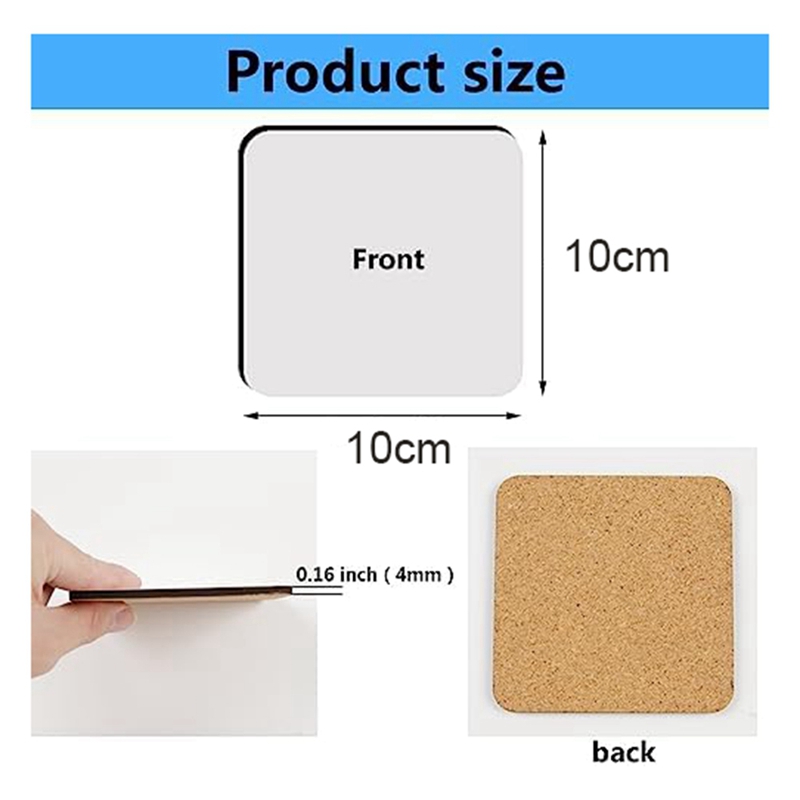 12 Pcs Sublimation Square Coas - Coaster Sublimation Blank 评论和价格